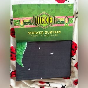 Wicked Glinda, Elphaba, & The Emerald City Shower Curtain crown Design